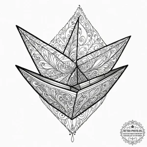 Tattoo sketch a tiny, whimsical paper boat or... - эскиз тату (№1753134201_0, 21.07.2025 21:43) — tattoo-photo.ru