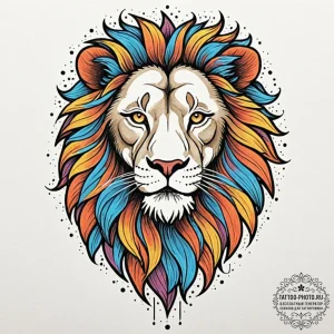 Tattoo sketch a leo lion's mane transforming... - эскиз тату (№1753134357_0, 21.07.2025 21:45) — tattoo-photo.ru