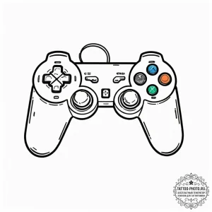 Tattoo design a clean outline of a game contr... - эскиз тату (№1753134665_0, 21.07.2025 21:51) — tattoo-photo.ru