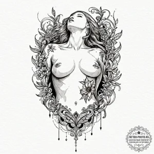 Tattoo sketch a delicate pattern along the si... - эскиз тату (№1753135296_0, 21.07.2025 22:01) — tattoo-photo.ru