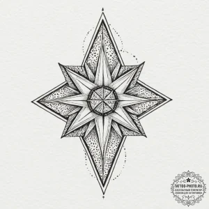 Tattoo sketch a strong, clear star acting as... - эскиз тату (№1753135916_0, 21.07.2025 22:11) — tattoo-photo.ru