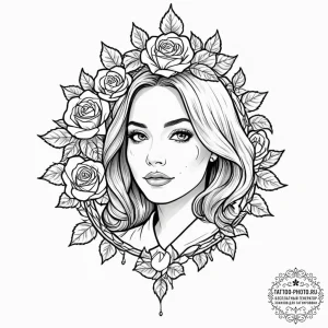 A sketch of janet from the good place, "not a... - эскиз тату (№1753135992_0, 21.07.2025 22:13) — tattoo-photo.ru