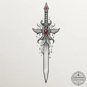 A neo-traditional tattoo of san's crystal dag... - эскиз тату (№1753137313_0, 21.07.2025 22:35) — tattoo-photo.ru