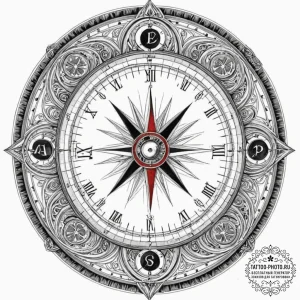 A watercolor sketch of the golden compass (al... - эскиз тату (№1753138665_0, 21.07.2025 22:57) — tattoo-photo.ru