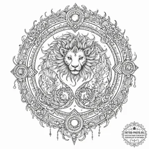 Tattoo design a zodiac animal emerging from o... - эскиз тату (№1753139176_0, 21.07.2025 23:06) — tattoo-photo.ru
