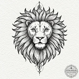 Tattoo sketch a leo lion with the sun's glyph... - эскиз тату (№1753139515_0, 21.07.2025 23:11) — tattoo-photo.ru