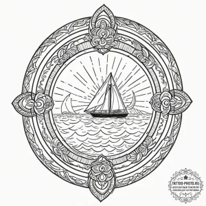 Tattoo sketch a stylized portal opening to a... - эскиз тату (№1753140720_0, 21.07.2025 23:32) — tattoo-photo.ru