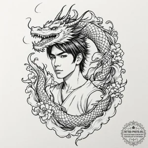 A neo-traditional tattoo of derek zoolander w... - эскиз тату (№1753141144_0, 21.07.2025 23:39) — tattoo-photo.ru