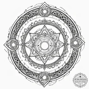 A dotwork tattoo of the transmutation circle... - эскиз тату (№1753142251_0, 21.07.2025 23:57) — tattoo-photo.ru