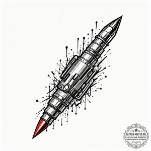 Tattoo sketch a single, spent bullet casing w... - эскиз тату (№1753143358_0, 22.07.2025 00:15) — tattoo-photo.ru