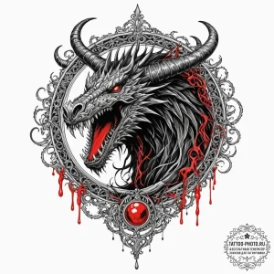 Trash polka composition of a nazgûl on its fe... - эскиз тату (№1753143442_0, 22.07.2025 00:17) — tattoo-photo.ru