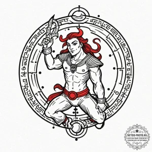 Tattoo sketch a zodiac character in a humorou... - эскиз тату (№1753143527_0, 22.07.2025 00:18) — tattoo-photo.ru