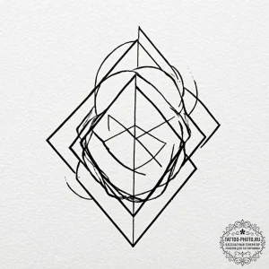 Tattoo sketch a geometric design that complet... - эскиз тату (№1753143614_0, 22.07.2025 00:20) — tattoo-photo.ru