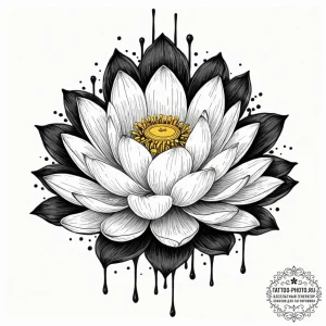 Tattoo design a sturdy and beautiful lotus fl... - эскиз тату (№1753144860_0, 22.07.2025 00:41) — tattoo-photo.ru