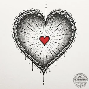 Tattoo design a heart with a subtle fingerpri... - эскиз тату (№1753145186_0, 22.07.2025 00:46) — tattoo-photo.ru