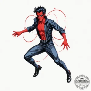 A watercolor sketch of nightcrawler teleporti... - эскиз тату (№1753147737_0, 22.07.2025 01:28) — tattoo-photo.ru
