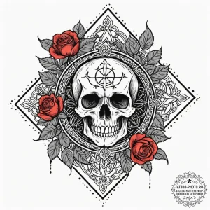 A blackwork sleeve concept featuring various... - эскиз тату (№1753148675_0, 22.07.2025 01:44) — tattoo-photo.ru