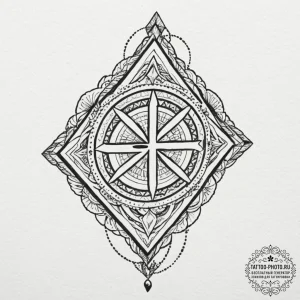 113. tattoo sketch: "istok" rune as the begin... - эскиз тату (№1753149099_0, 22.07.2025 01:51) — tattoo-photo.ru