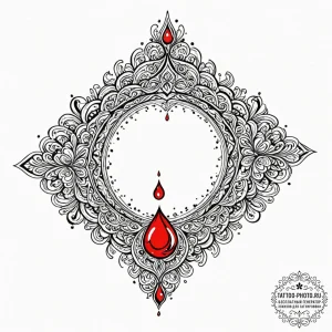 Tattoo design a water droplet creating a perf... - эскиз тату (№1753149357_0, 22.07.2025 01:55) — tattoo-photo.ru