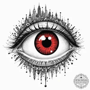 A dotwork tattoo design of the voight-kampff... - эскиз тату (№1753149785_0, 22.07.2025 02:03) — tattoo-photo.ru