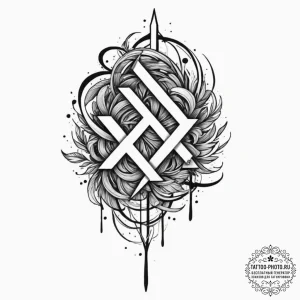 144. tattoo design: a minimalist "potok" rune... - эскиз тату (№1753150041_0, 22.07.2025 02:07) — tattoo-photo.ru