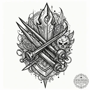 Tattoo design: a depiction of the forging of... - эскиз тату (№1753153518_0, 22.07.2025 03:05) — tattoo-photo.ru