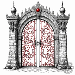 A dotwork tattoo design of the doors of durin... - эскиз тату (№1753153774_0, 22.07.2025 03:09) — tattoo-photo.ru