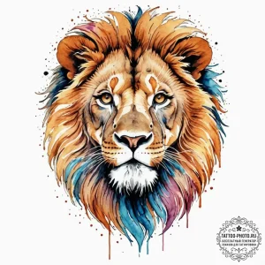 Tattoo sketch a lion's head, serene yet fierc... - эскиз тату (№1753155307_0, 22.07.2025 03:35) — tattoo-photo.ru