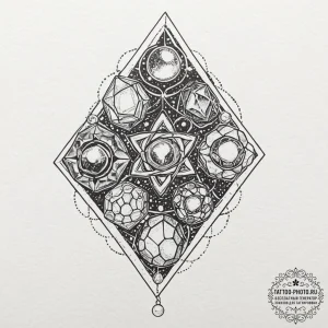 A minimalist tattoo of the six infinity stone... - эскиз тату (№1753155767_0, 22.07.2025 03:42) — tattoo-photo.ru