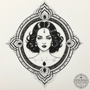 A linework tattoo of the silhouette of a femm... - эскиз тату (№1753156531_0, 22.07.2025 03:55) — tattoo-photo.ru