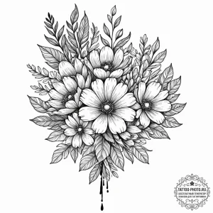 Tattoo design a bouquet of birth flowers for... - эскиз тату (№1753157000_0, 22.07.2025 04:03) — tattoo-photo.ru