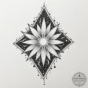 Tattoo design a seed cracking open, with a po... - эскиз тату (№1753164719_0, 22.07.2025 06:11) — tattoo-photo.ru