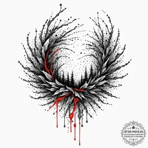 Tattoo design a single, powerful, abstract br... - эскиз тату (№1753166614_0, 22.07.2025 06:43) — tattoo-photo.ru
