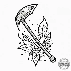 Tattoo design a miner's pickaxe, symbolizing... - эскиз тату (№1753169295_0, 22.07.2025 07:28) — tattoo-photo.ru