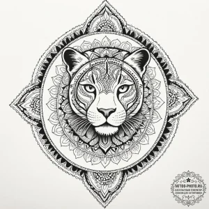 A dotwork tattoo of the intricate patterns on... - эскиз тату (№1753171115_0, 22.07.2025 07:58) — tattoo-photo.ru
