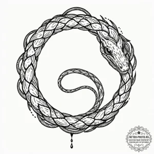 Tattoo sketch an uroboros serpent forming a p... - эскиз тату (№1753173162_0, 22.07.2025 08:32) — tattoo-photo.ru