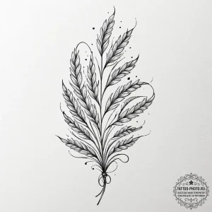 Tattoo sketch a simple, elegant wheat stalk,... - эскиз тату (№1753175054_0, 22.07.2025 09:04) — tattoo-photo.ru
