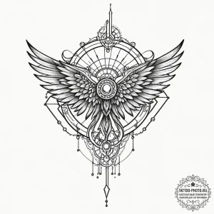 Tattoo design a valkyrie-inspired wing, stron... - эскиз тату (№1753177578_0, 22.07.2025 09:46) — tattoo-photo.ru