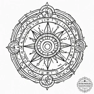 Tattoo sketch the zodiac's element subtly rep... - эскиз тату (№1753178525_0, 22.07.2025 10:02) — tattoo-photo.ru