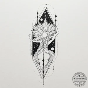 Tattoo design a person's back, with a single,... - эскиз тату (№1753184184_0, 22.07.2025 11:36) — tattoo-photo.ru