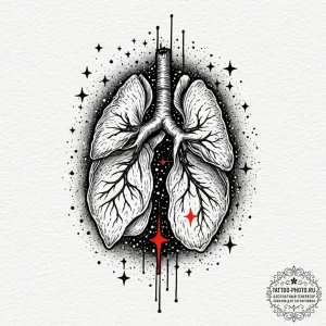 Tattoo design a person's lungs, filled with s... - эскиз тату (№1753185036_0, 22.07.2025 11:50) — tattoo-photo.ru