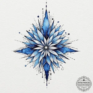 Tattoo sketch: watercolor splashes of deep bl... - эскиз тату (№1753185205_0, 22.07.2025 11:53) — tattoo-photo.ru