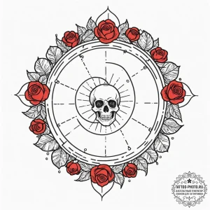 Tattoo sketch a sun and moon intertwined with... - эскиз тату (№1753185461_0, 22.07.2025 11:57) — tattoo-photo.ru