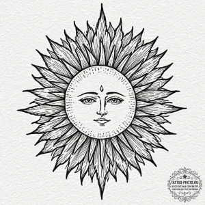 Tattoo design a stylized depiction of "the su... - эскиз тату (№1753190669_0, 22.07.2025 13:24) — tattoo-photo.ru