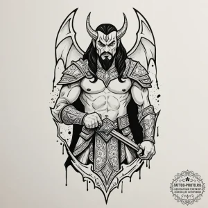 A neo-traditional portrait of a klingon warri... - эскиз тату (№1753192537_0, 22.07.2025 13:55) — tattoo-photo.ru