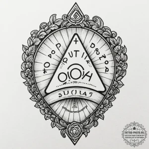 A linework design of a ouija board planchette... - эскиз тату (№1753195422_0, 22.07.2025 14:43) — tattoo-photo.ru