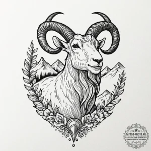 Tattoo design a capricorn goat-fish, with a m... - эскиз тату (№1753198732_0, 22.07.2025 15:38) — tattoo-photo.ru