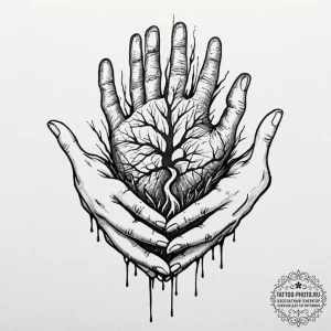 Tattoo design a person's hands held together,... - эскиз тату (№1753201390_0, 22.07.2025 16:23) — tattoo-photo.ru