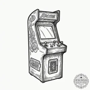 Tattoo design a clean outline of a classic ar... - эскиз тату (№1753201639_0, 22.07.2025 16:27) — tattoo-photo.ru