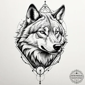 A trash polka tattoo of fenrir, the giant wol... - эскиз тату (№1753201804_0, 22.07.2025 16:30) — tattoo-photo.ru